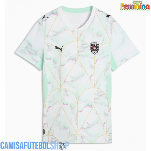 Camisa de time de futebol Áustria Replicas 2º Equipamento Feminina Mundo 2026 Manga Curta